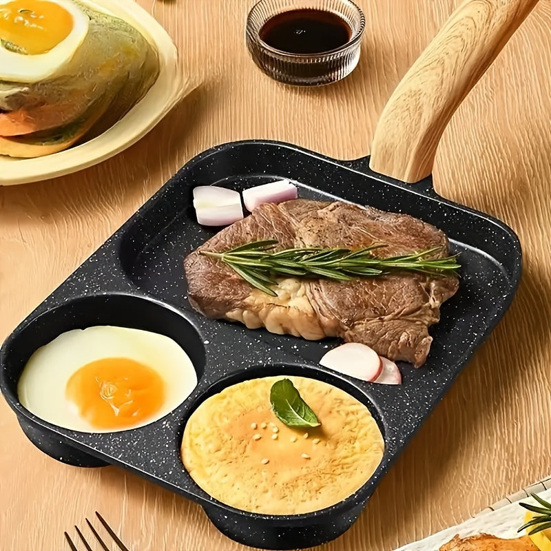 3-in-1 Non-stick nonushta qovurilgan pan, omletlar, pelmeni, bifshteks, oson tozalash, uy va ochiq havoda pishirish