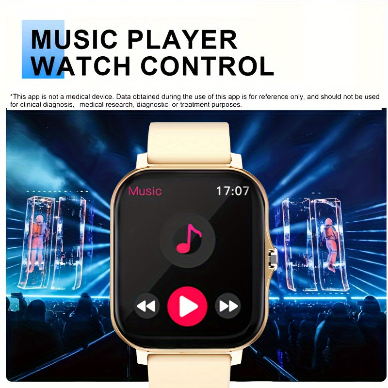 Large Silicone Smartwatch 4.65cm Wireless Calling Sports Tracker Compatible with iPhone Android