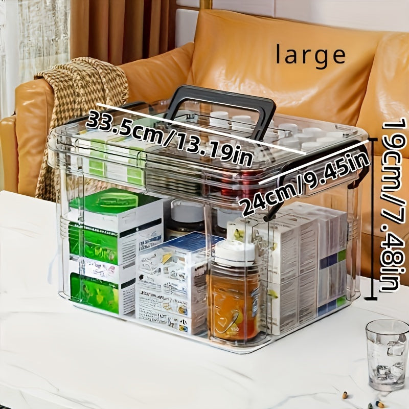 Plastic Waterproof Storage Box with Clip-On Closure for Medicines Snacks and Household Items