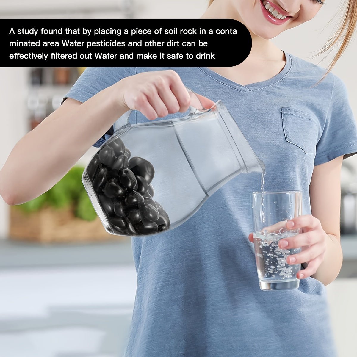 Set of 5 Black Obsidian Polished Healing Crystals for Water Purification and Home Decor