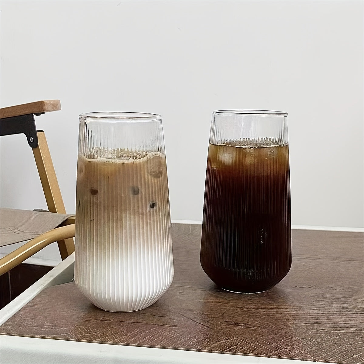 490ml High Borosilicate Glass Water Cup for Iced Coffee Juice Milk Tea