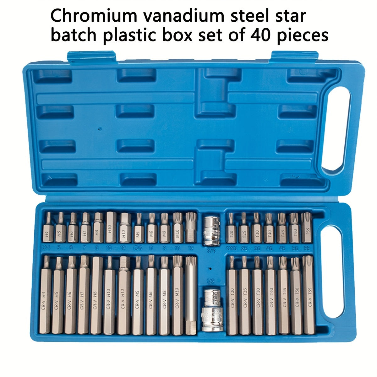 40 dona Yulduzcha Tishlari To'plami Magnitlangan S2 Po'latdan Yashirinlikni Oldini Oluvchi Xavfsizlik Torx Tornavida To'plami