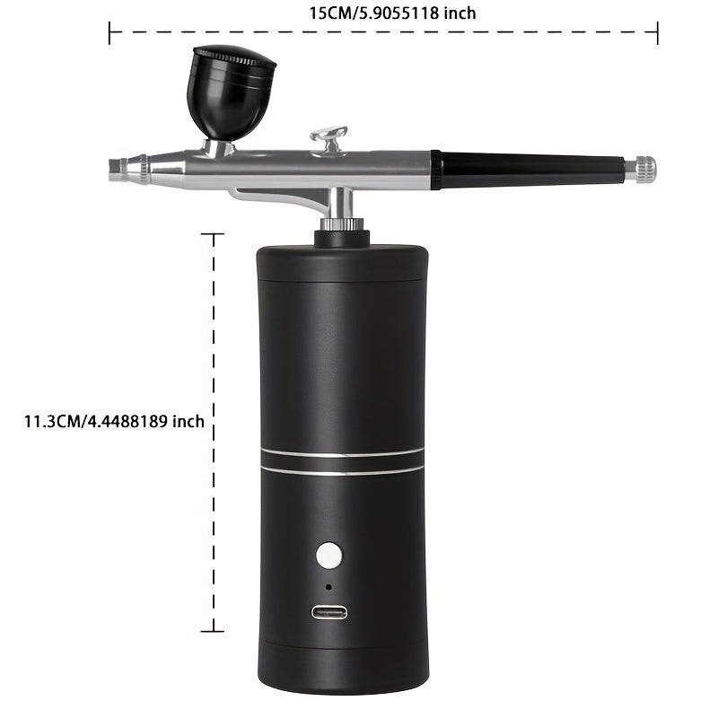 Portativ simsiz havo cho'tkasi tirnoq san'ati, makiyaj, tort bezatish uchun.