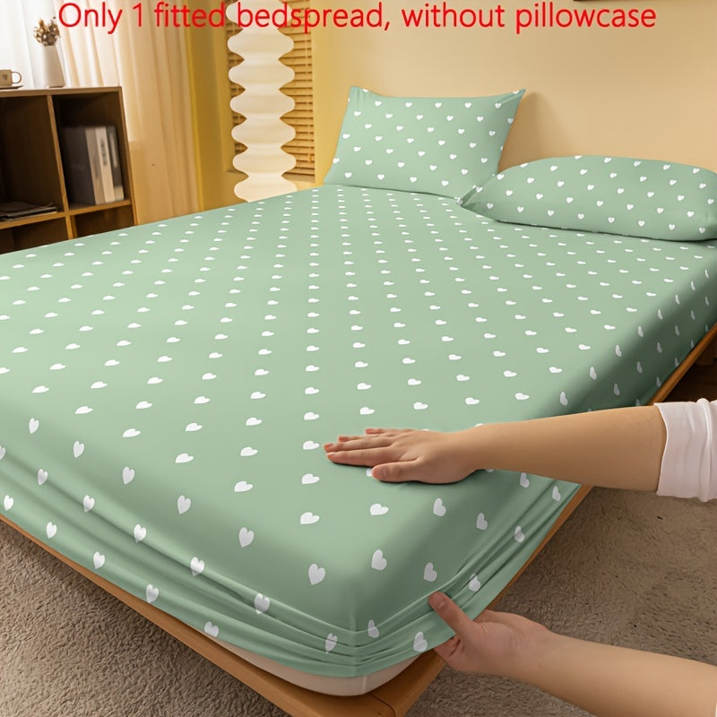 Geometric Heart Pattern Fitted Sheet Made of Soft Brushed Polyester 80-85gsm Under 29cm