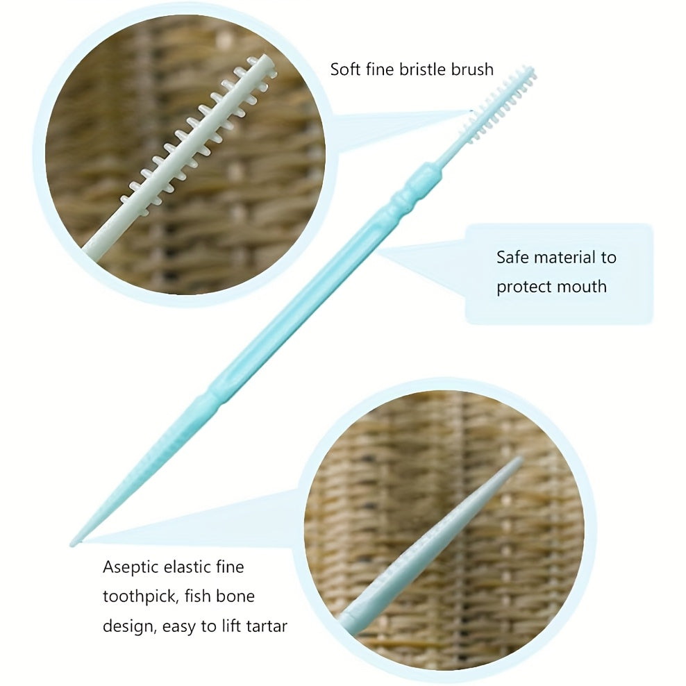 200Pcs Disposable Plastic Toothpicks Dual-Tip for Deep Clean Oral Care