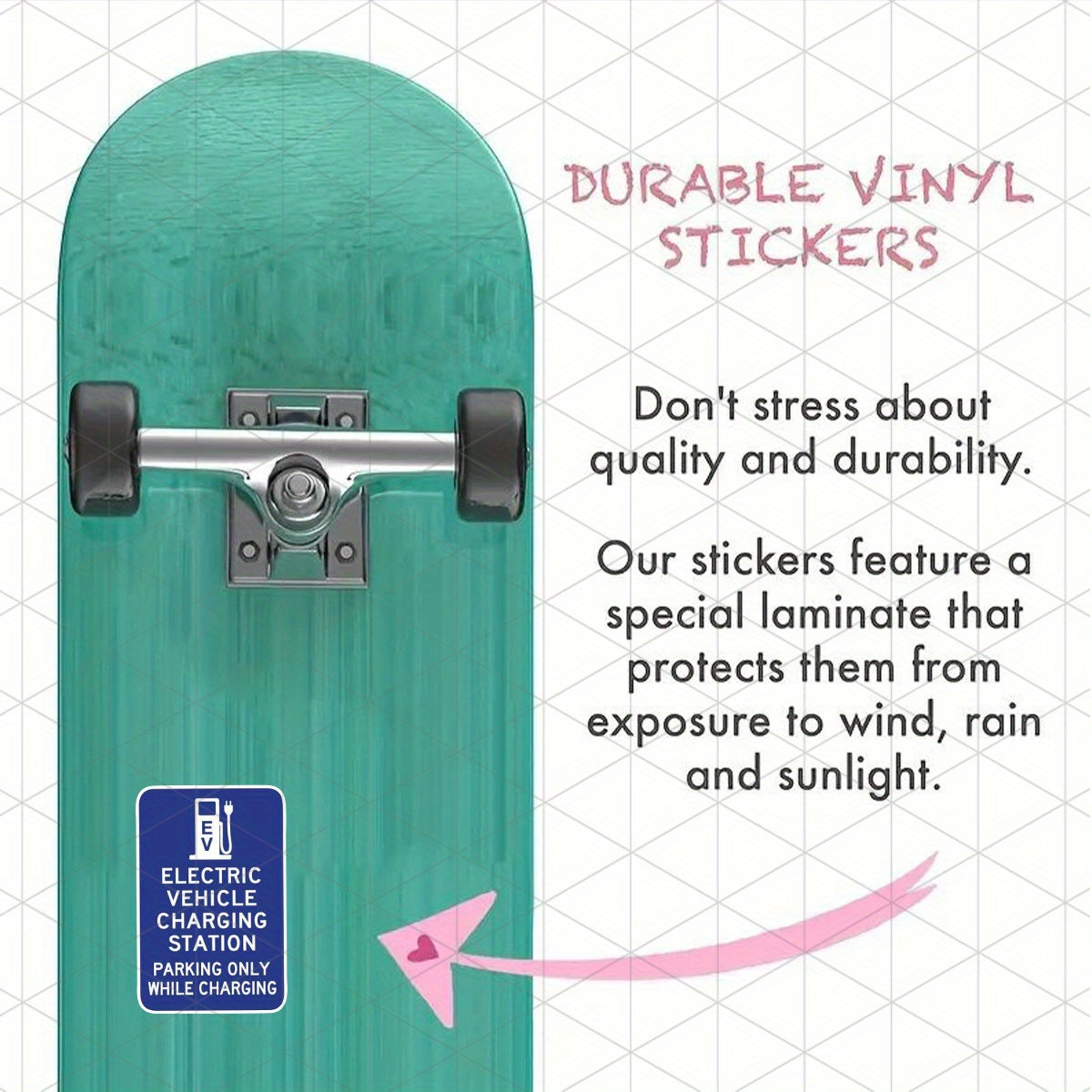 Self Adhesive Vinyl EV Charging Warning Sticker for Electric Vehicles