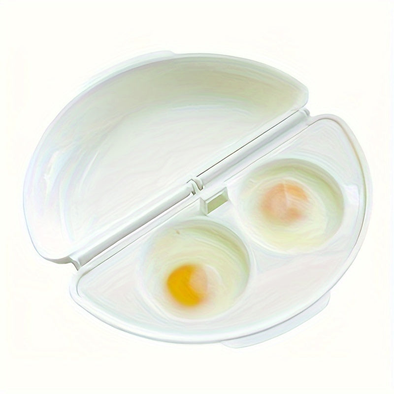 Microwave Egg Cooker Foldable Steamed and Fried Eggs Food-Safe Plastic White