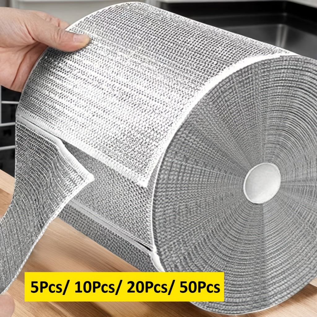 Microfiber Dish Cloths Set 5-50 Pieces Double-Sided Scouring Pads Kitchen Cleaning