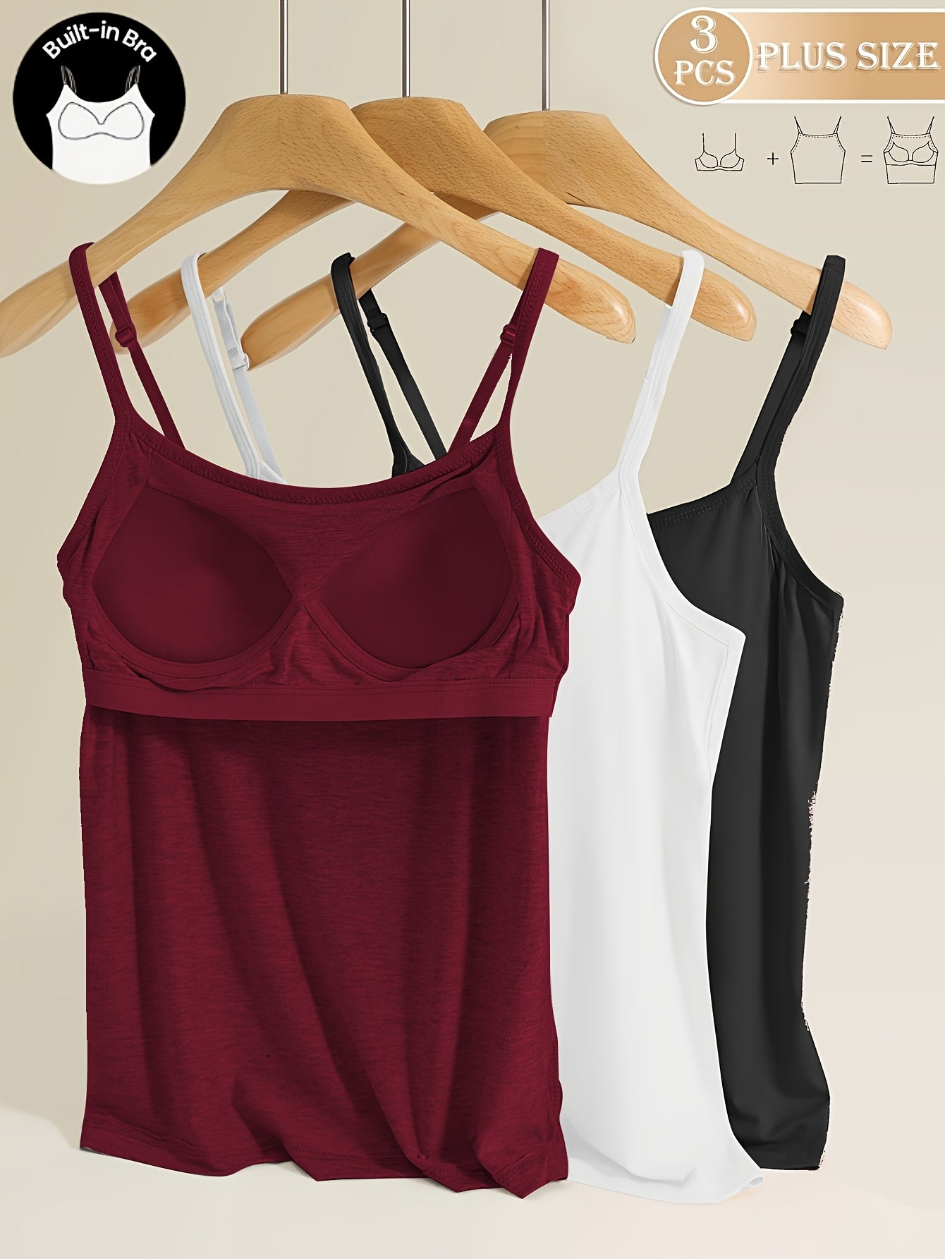 Plus Size Sleeveless Tank Tops with Built-In Bra Pads for Yoga and Fitness