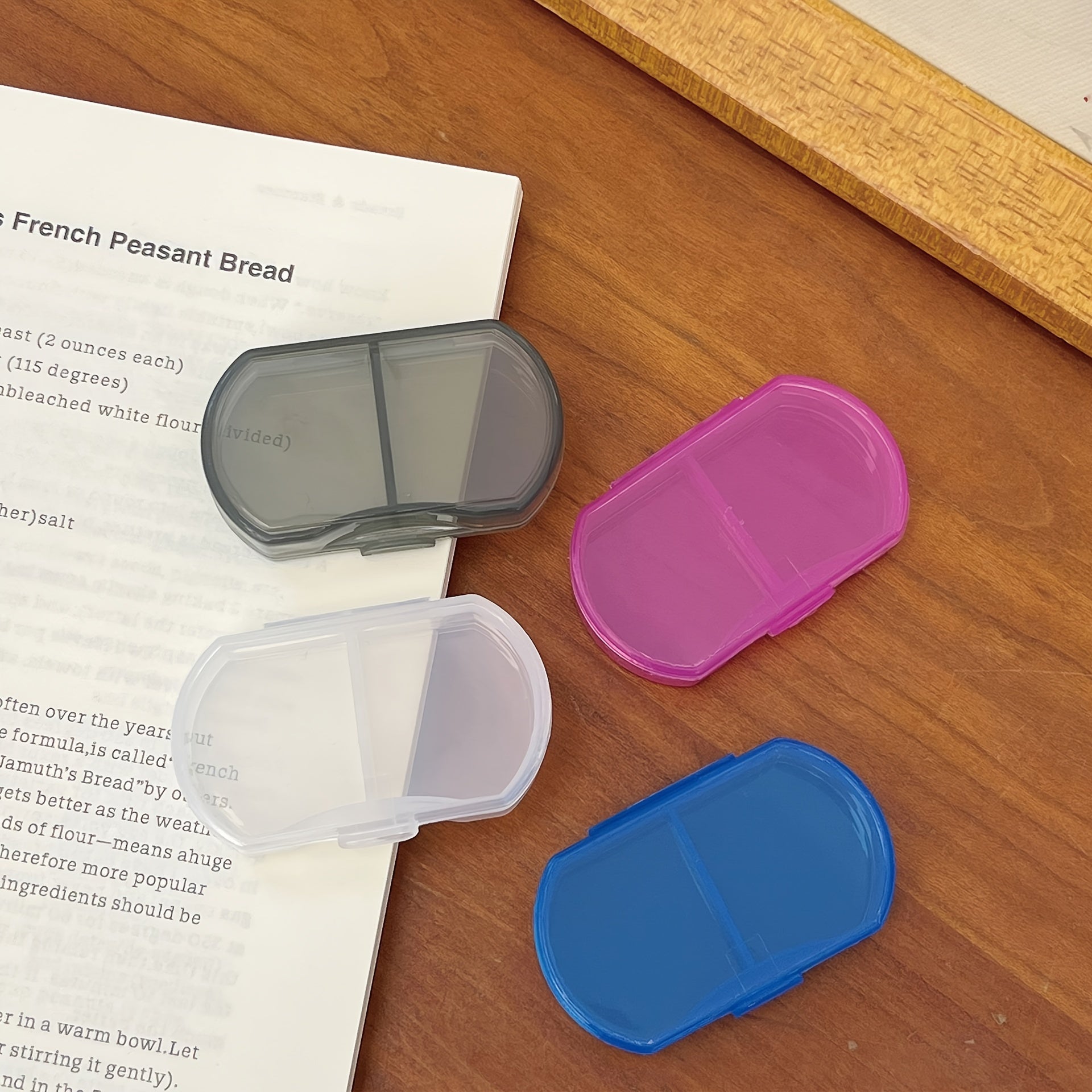 Unisex Plastic Pill Box 2-Grid Portable Waterproof Storage Container