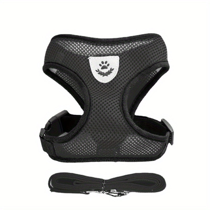 Moslashuvchan yorituvchi it va mushuklar uchun taqib olish va tasmalar to'plami, yumshoq tarmoq mato bilan