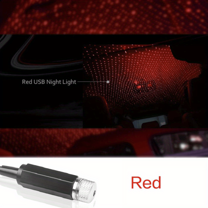 Night Light Projector for Car Roof Interior Adjustable USB-Powered Romantic Ceiling Bedroom