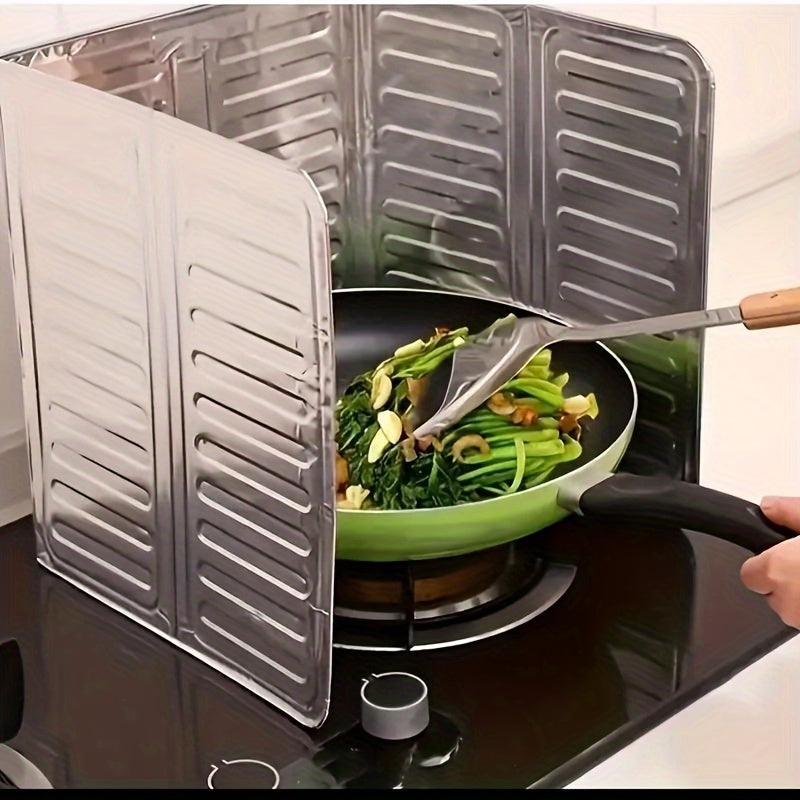 Set of 2 Aluminum Kitchen Splash Guards Heat Insulation and Anti-Splatter Protectors