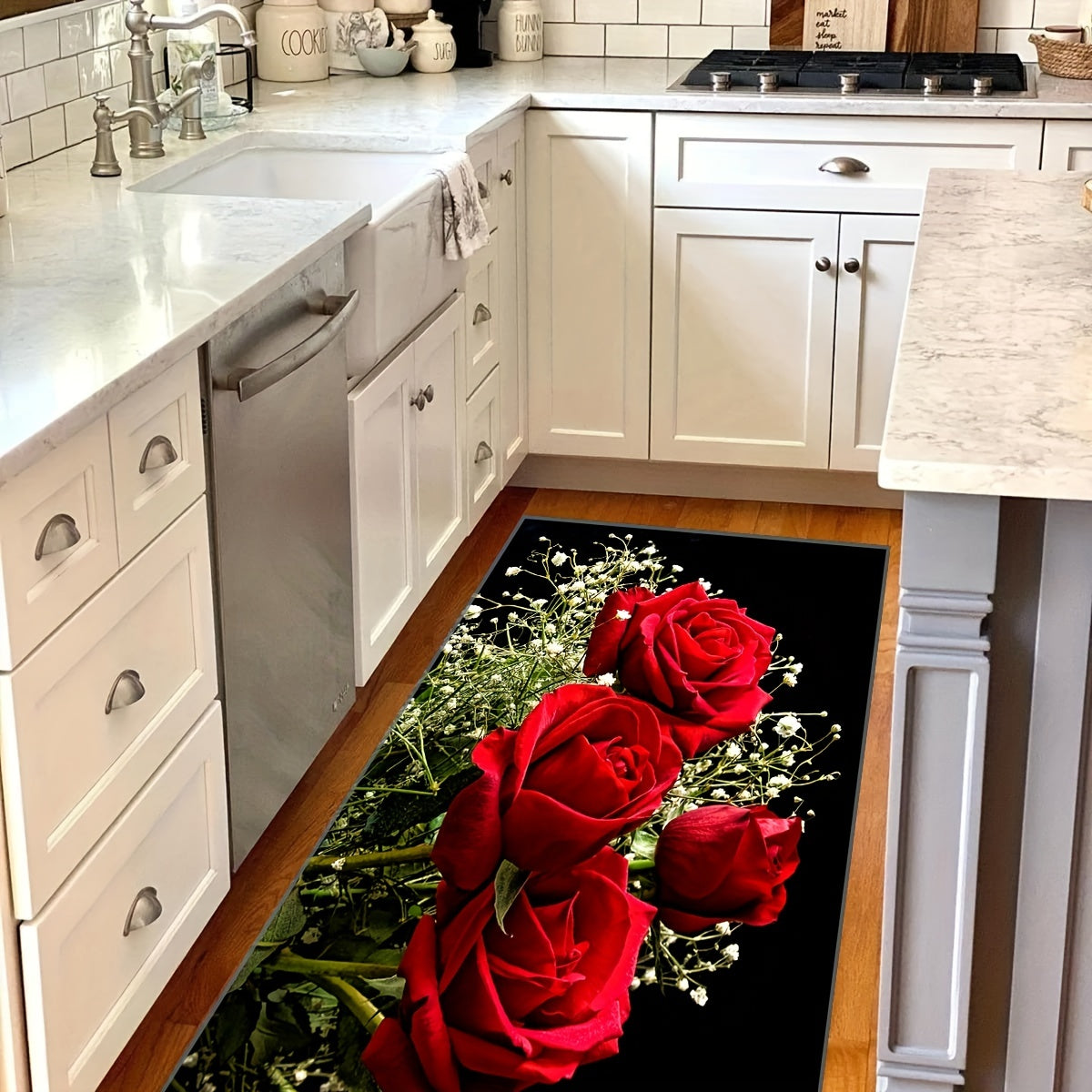 Набор кухонных ковриков с амортизирующими противострессовыми ковриками, водонепроницаемый, нескользящий, в рустикальном стиле