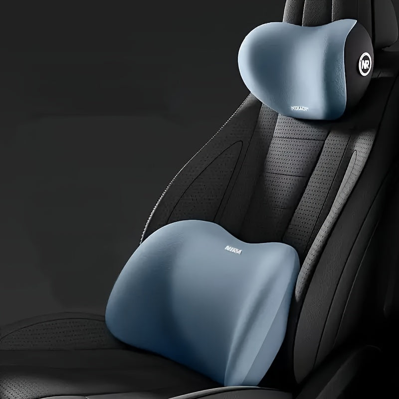 Almohadas de soporte para asiento de coche, de espuma viscoelástica, cojín lumbar y para la cabeza