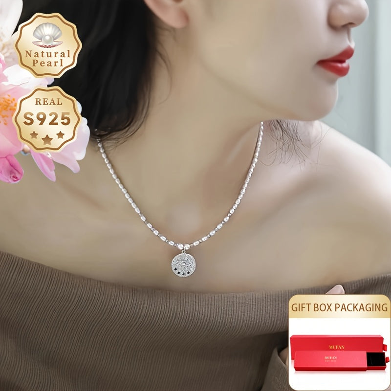 Колье из стерлингового серебра с пресноводным жемчугом для женщин, камень месяца июня, элегантное украшение