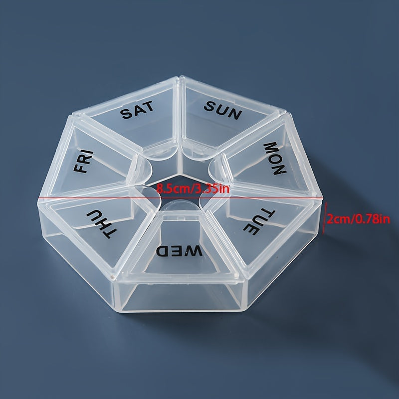 Unisex Plastic Seven-Day Pill Organizer Portable Transparent Pill Case