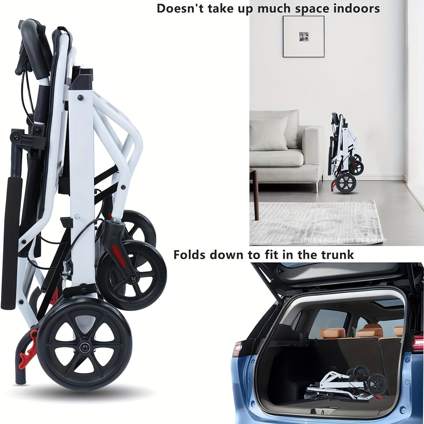 Lightweight Carbon Wheelchair with Linear Pull Brakes and Shelves