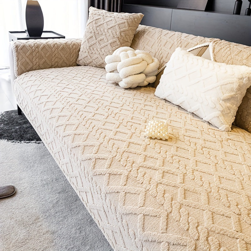 Нескользящая накидка на диван из велюра Shu, подходит для домашних животных, моется в машине, подходит для кресел и секционных диванов на 4 места