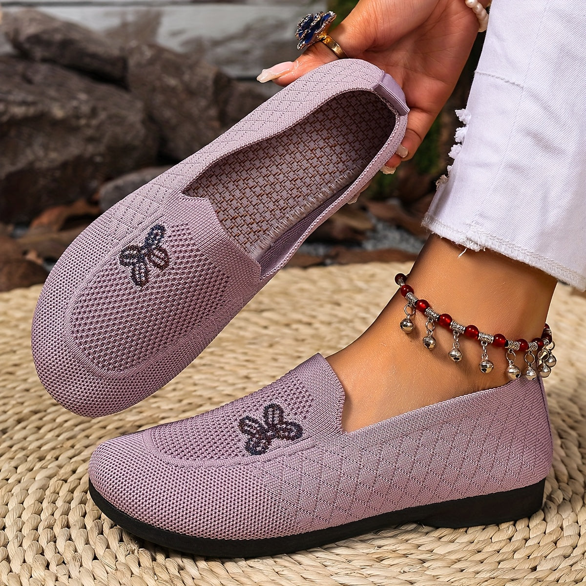 Women's Breathable Slip-On Casual Shoes Lightweight Non-Slip Butterfly in Multiple Colors