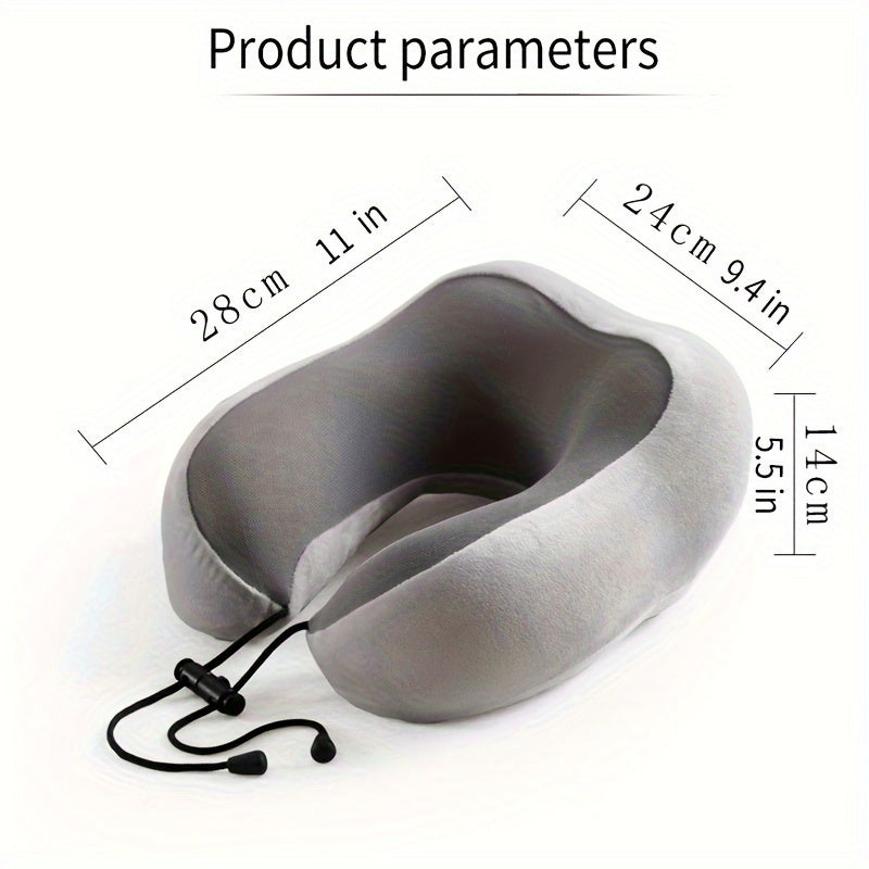 Memory Foam U-Shaped Travel Pillow for Neck Support Adjustable Reversible Medium Firm Red Blue