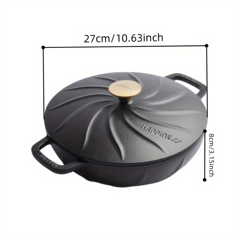 Enameled Cast Iron Dutch Oven 27cm Stockpot with Lid for Gas Oven Induction
