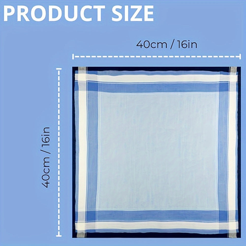 6 ta erkaklar uchun paxta sharfchalari to'plami, chiziqli naqsh bilan, yengil va mustahkam