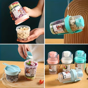 Portable Breakfast Salad Cup with Fork Leakproof Plastic Container for Fruit Vegetables Yogurt