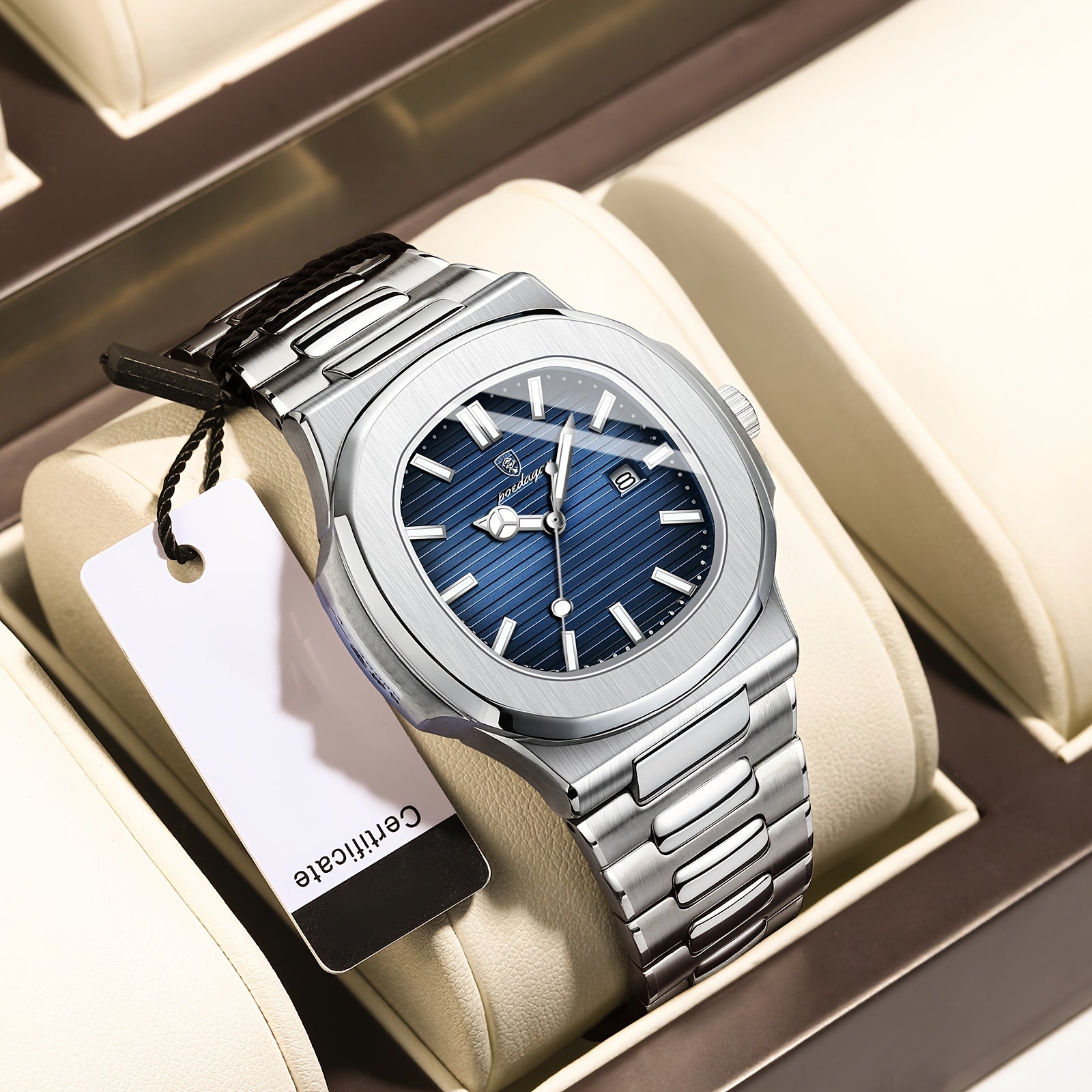Men's Waterproof Luminous Quartz Watch Stainless Steel Casual Sports