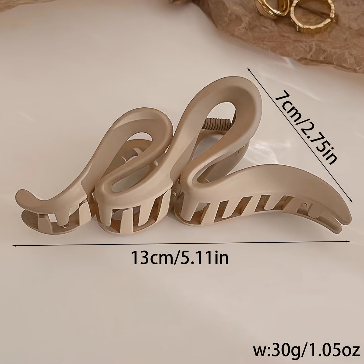 Vintage Style Resin Hair Claw Large Matte Wave Updo Clip for Women
