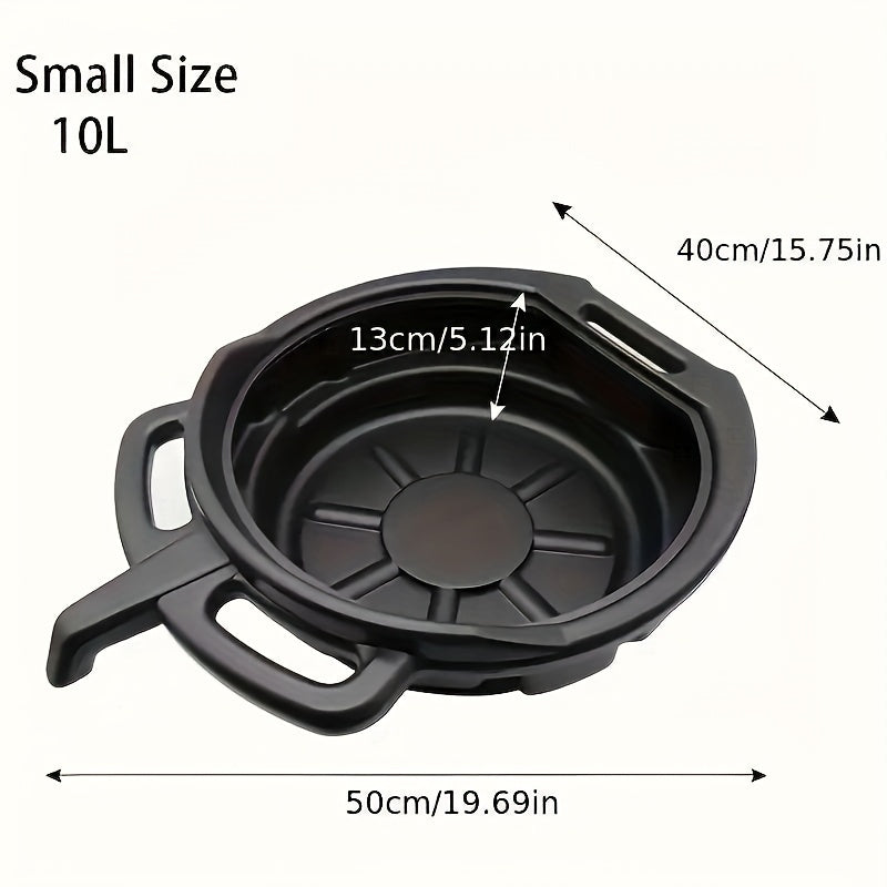 Plastik moyni ushlab turish uchun idish va chiqindi moyni yig'ish uchun asboblar qutisi