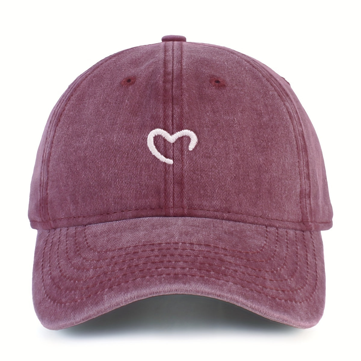 Women's Embroidered Heart Baseball Cap Adjustable Sun Protection Urban Vacation