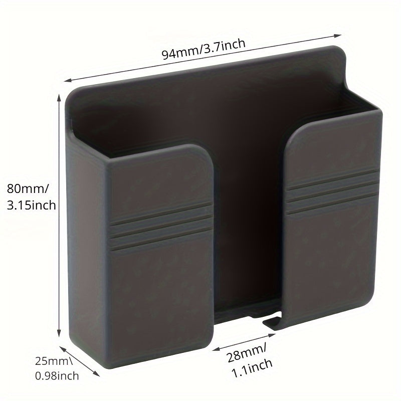 Wall Mount Phone Holder Bracket 2 Pack Bedside Charging Organizer with Remote Shelf