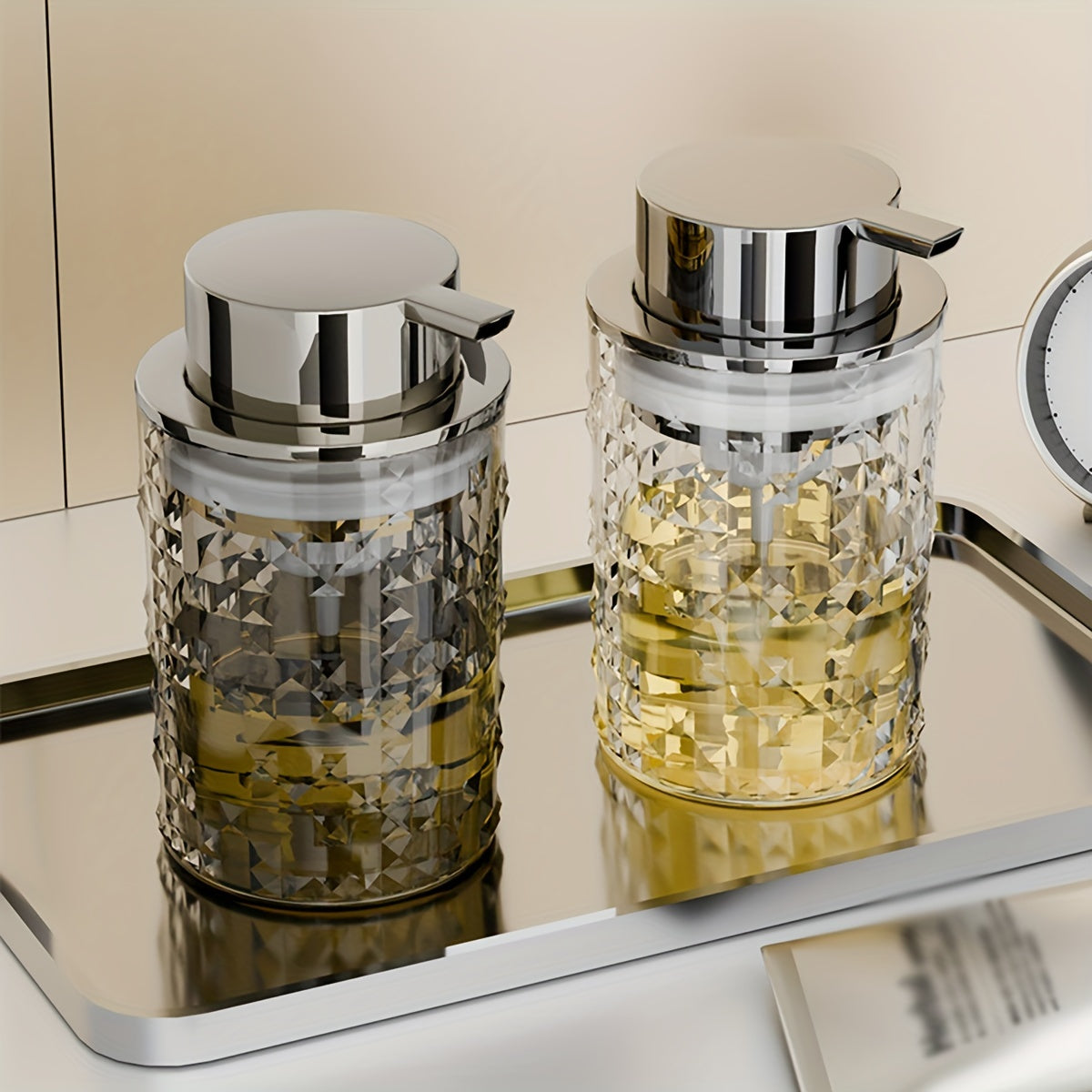 Dispensador de jabón reutilizable de espuma para limpiador facial, champú y gel de ducha, accesorio moderno para baño