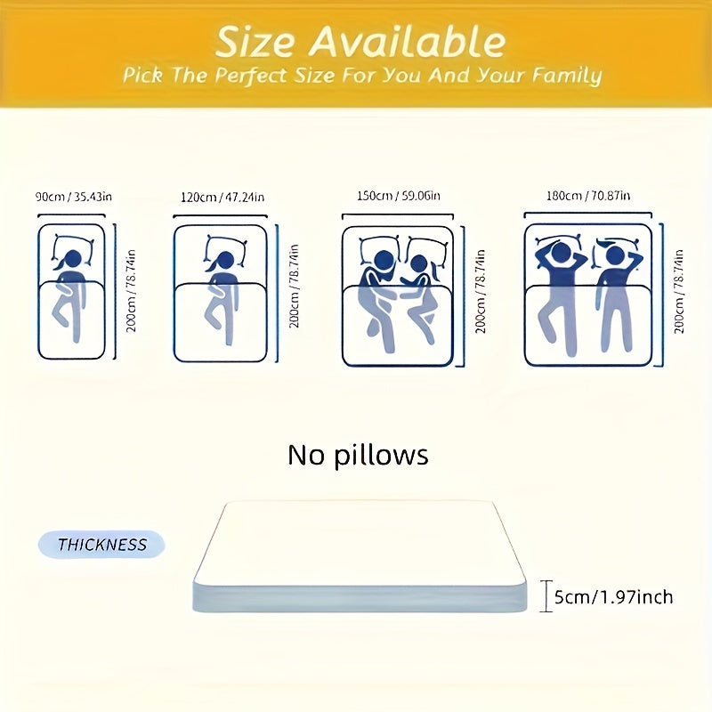 Latex and Memory Foam Mattress 5.08cm Thick Soft Breathable Bedroom Dorm