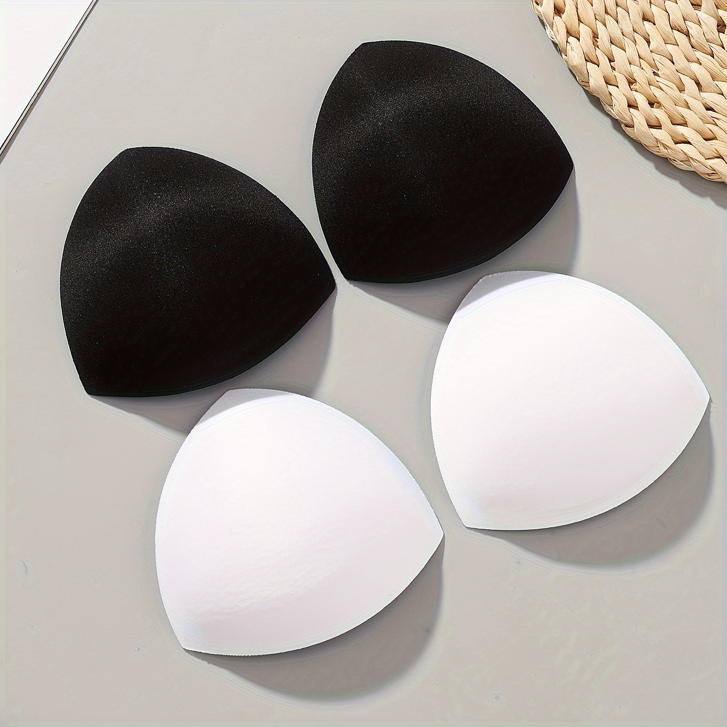 Women's Triangle Bra Pads Lift Push-Up Adjustable Black White Nude
