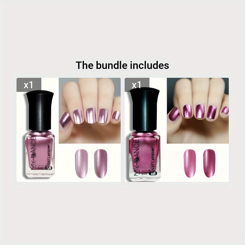 Women Golden Titanium Nail Polish Multi-Color High Gloss Quick-Dry