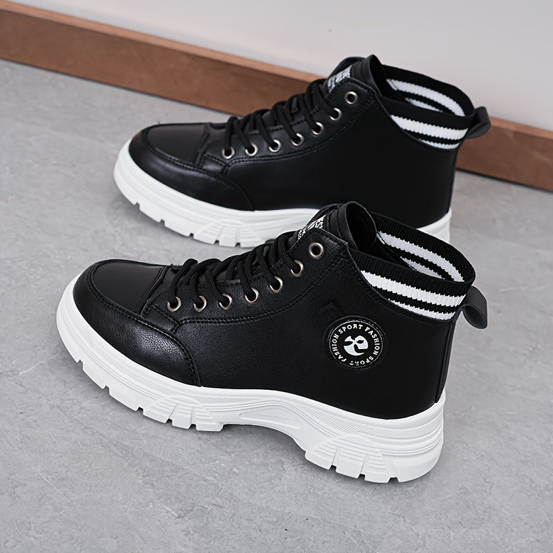 Zapatos casuales de caña alta a la moda para mujer, antideslizantes, botas de tendencia