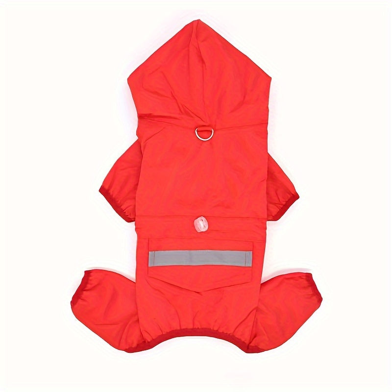 Impermeable impermeable para perros reflectante con capucha y botones a presión para razas pequeñas a medianas