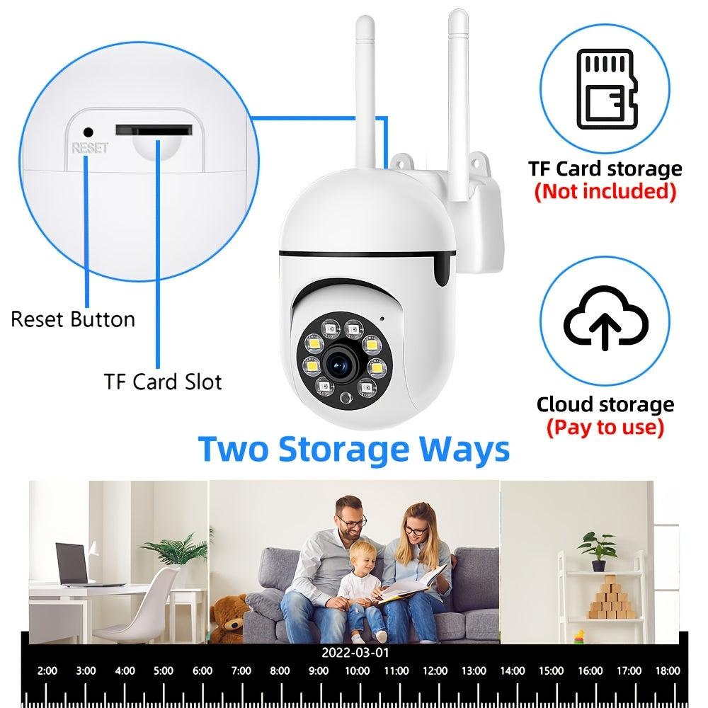1080P WiFi Security Camera with Night Vision Two-Way Audio Pan Tilt Zoom Motion Tracking Indoor Outdoor