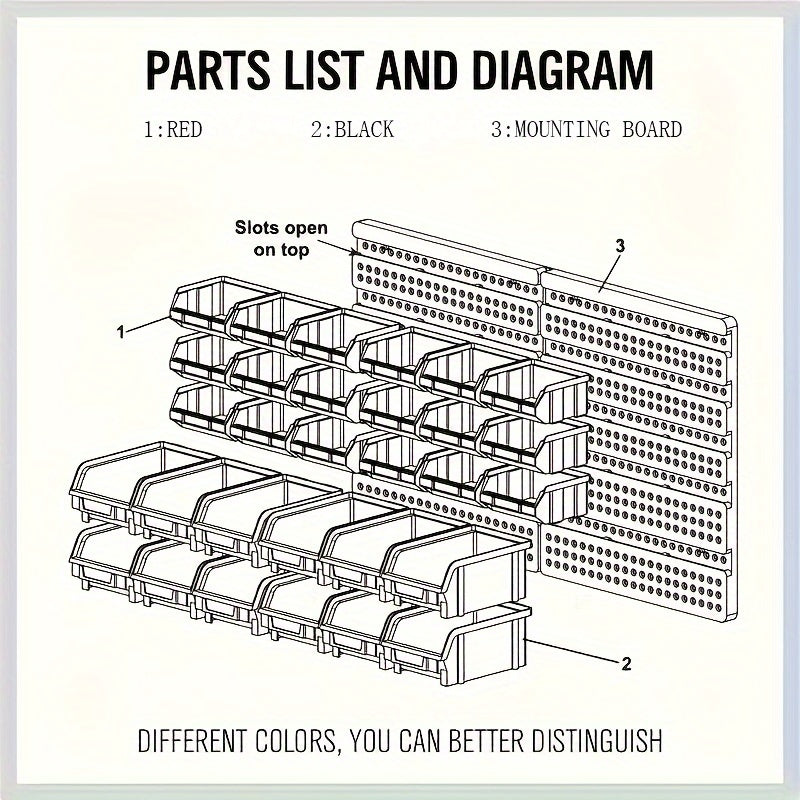 30pcs Wall Mount Garage Tool Organizer Storage Box for Sockets and Hardware
