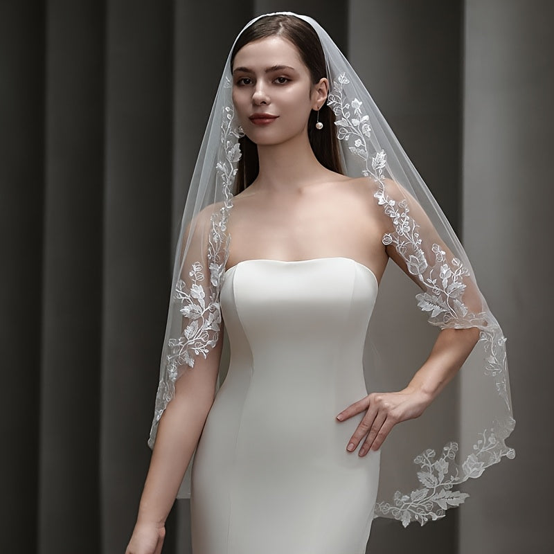 Vintage Lace Wedding Veil Bridal Accessories 100% Polyester Classic Bridal Veil