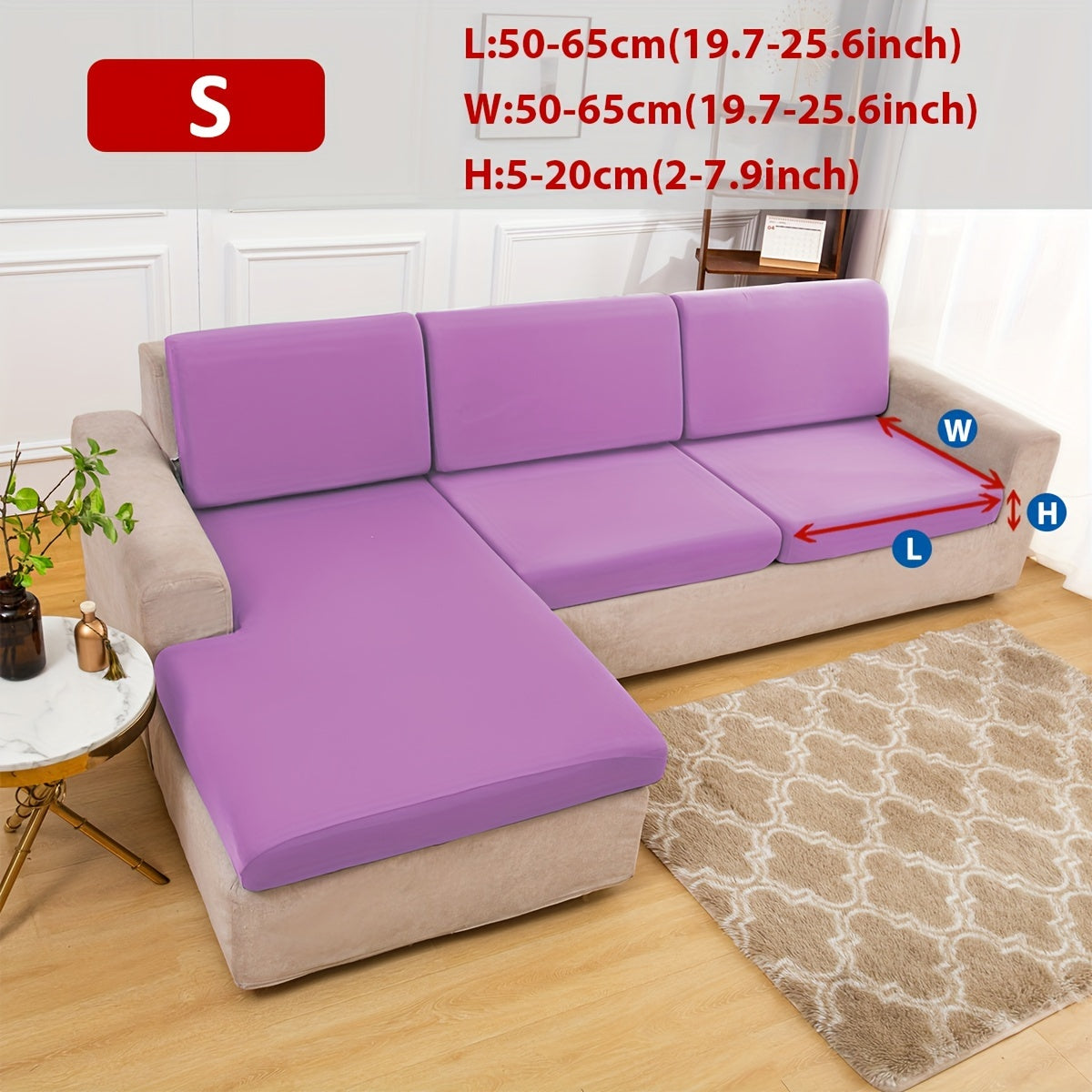 Klassik cho'ziladigan divan qoplamasi, armchair'dan bo'lak divanlargacha mos keladigan elastik lenta slipcover, mashinada yuviladigan polyester va spandeks aralashmasi, bitta o'rindiqdan to'rt o'rindiqli divanlargacha mos keladi.