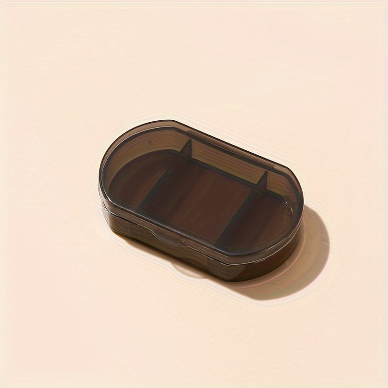 Mini Portable 3-Compartment Pill Case Travel-Friendly Transparent Organizer