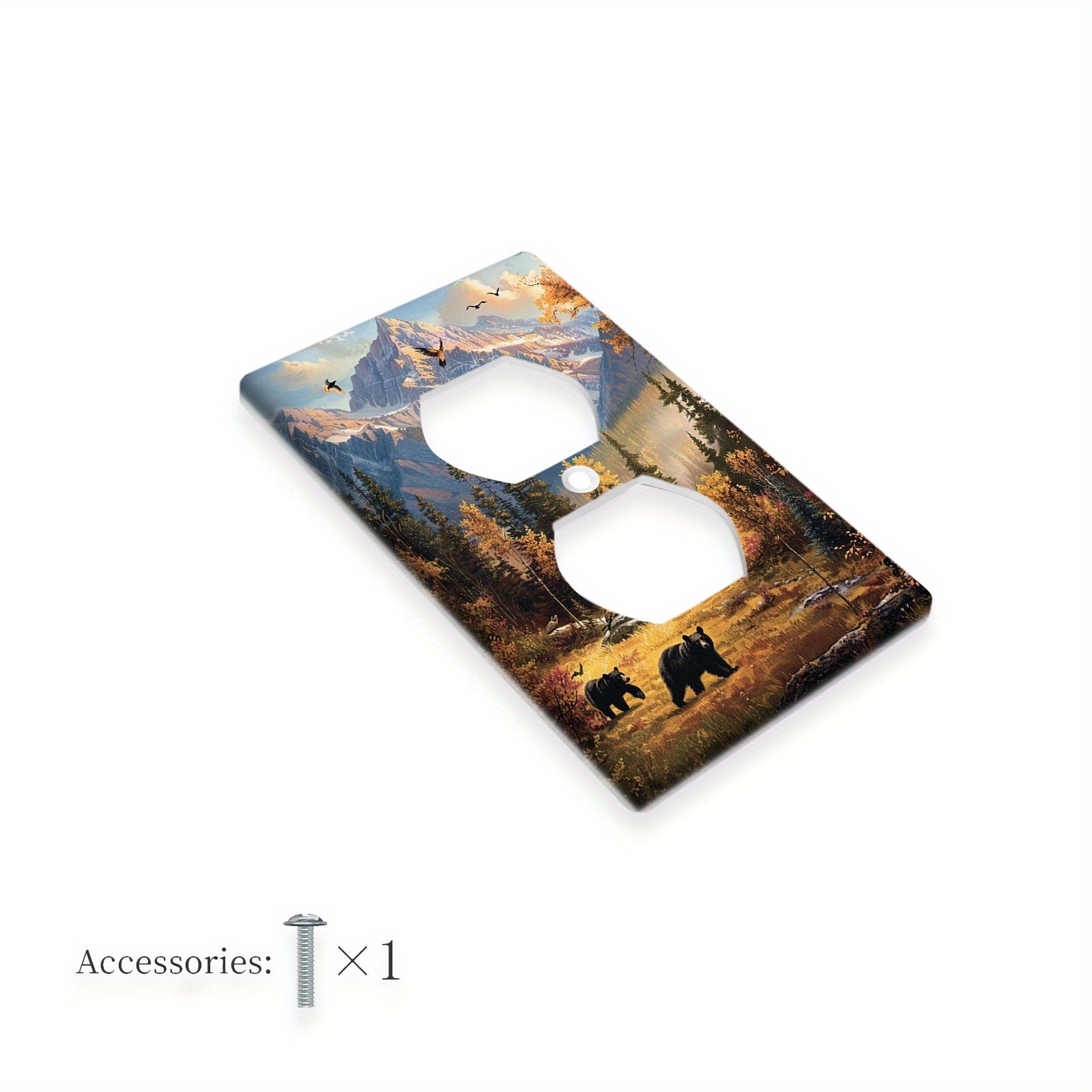 Forest Bears Themed Light Switch Cover and Outlet Cover Heat and Fade Resistant