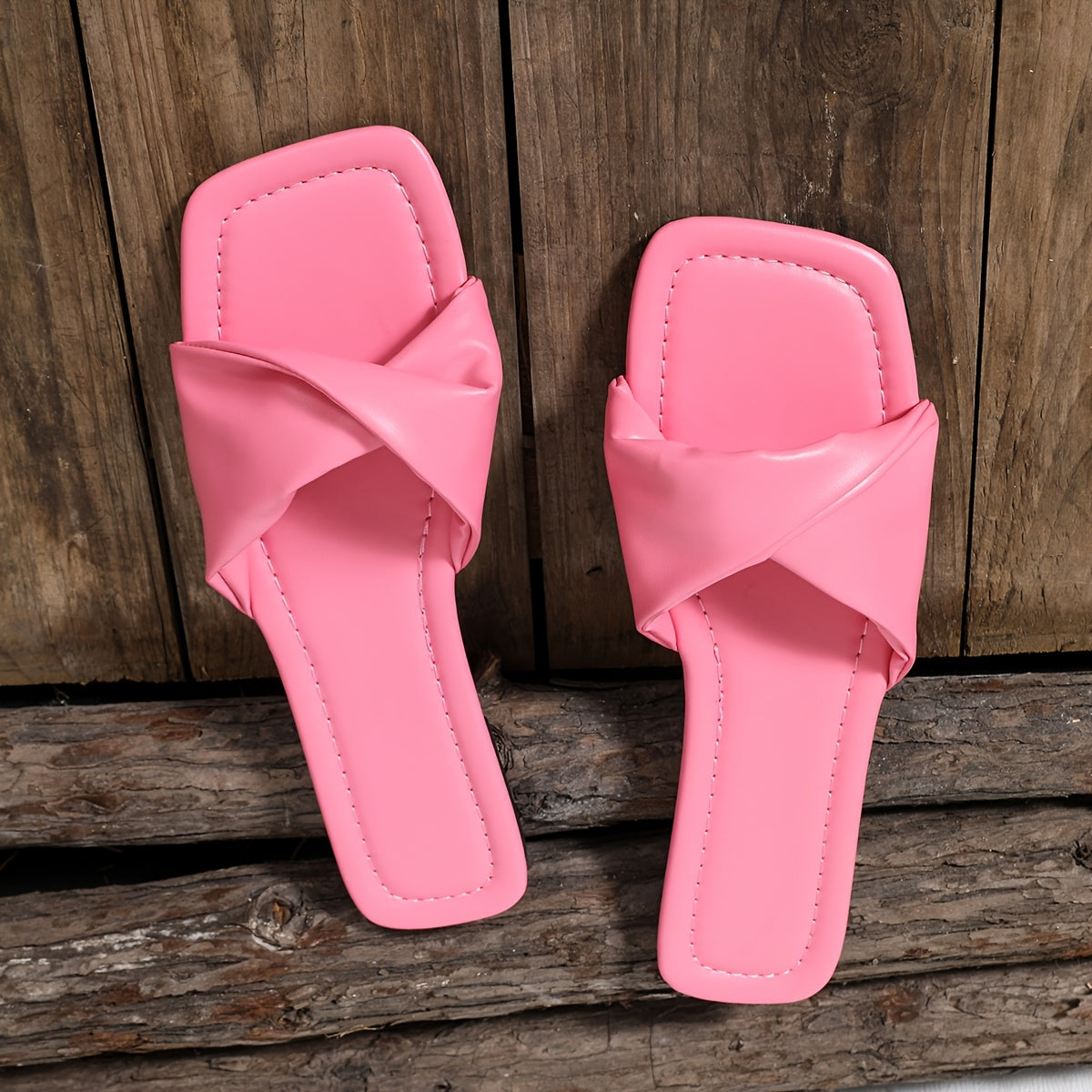 Women's Flat Sandals Folded Soft Flat Heels Summer Slip-On Shoes