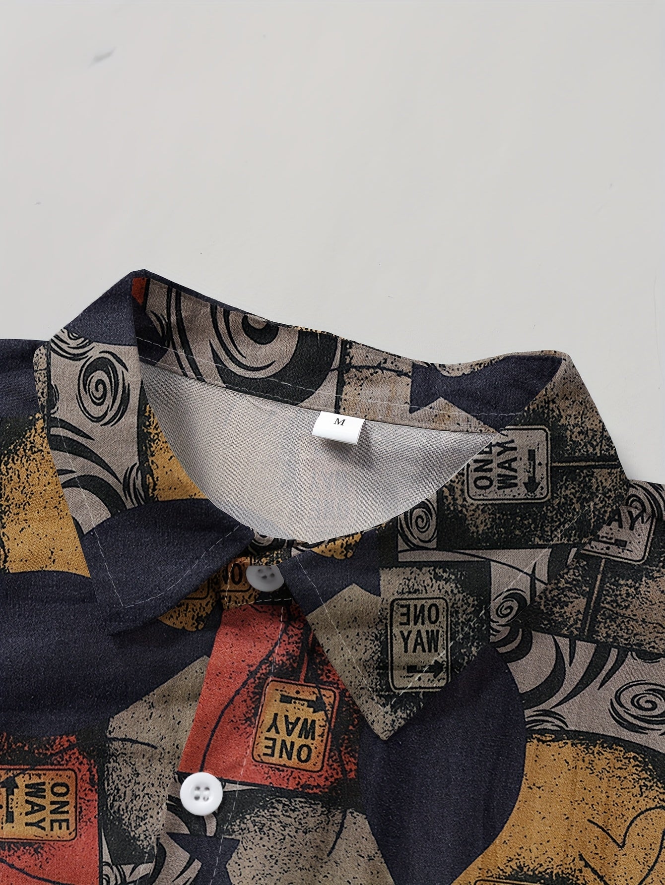 Men's Casual Geometric Print Shirt and Pants Set Lightweight Polyester Summer Non-Stretch