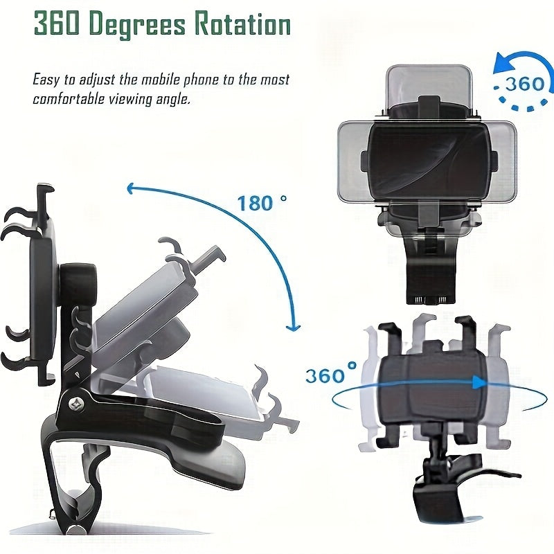 Soporte para teléfono de tablero giratorio de 360 grados, resistente al agua, material de PC