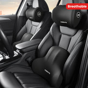 Memory Foam Headrest and Lumbar Support Set for Car Seat Comfort Breathable Polyester