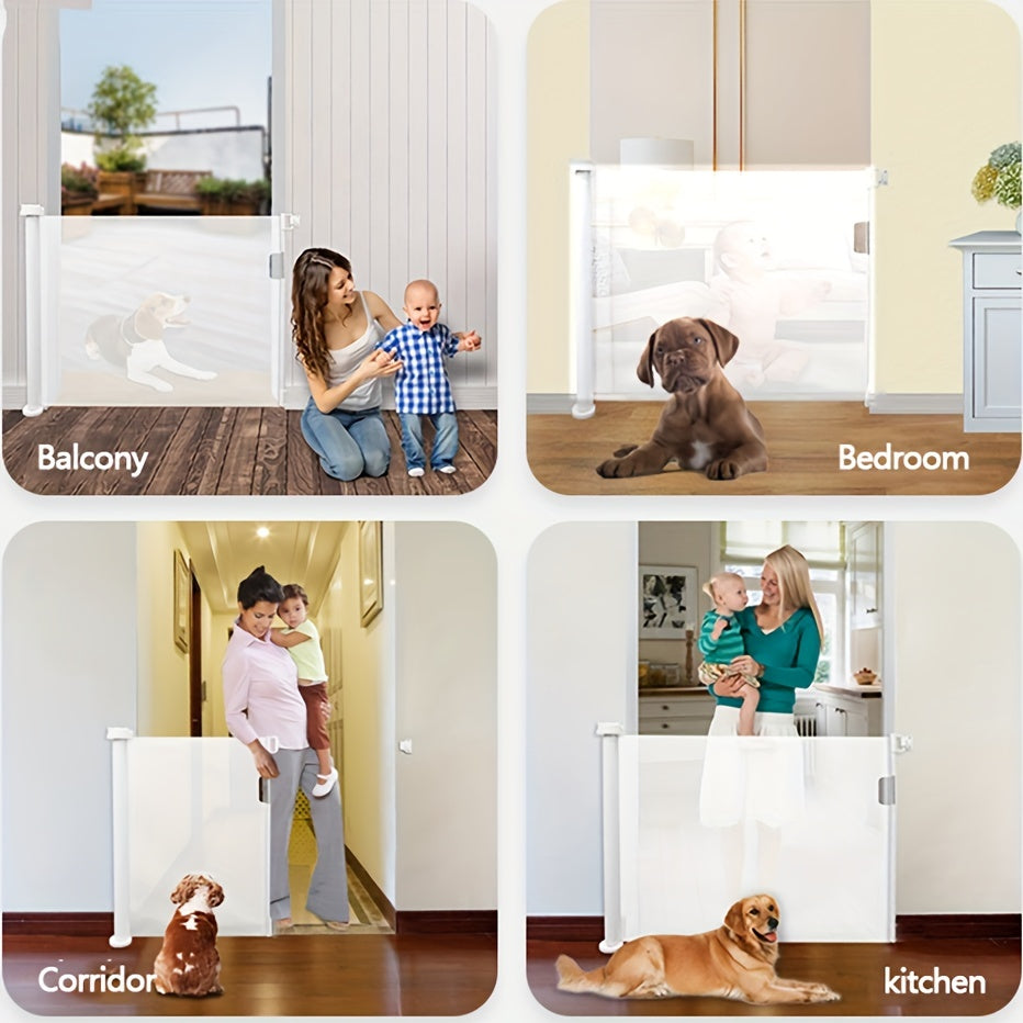 Retractable Mesh Baby Safety Gate for Doorways Stairs Indoor Outdoor 71cm Tall